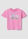 T-shirt in puro cotone rosa regular fit da bambina con stampa_0
