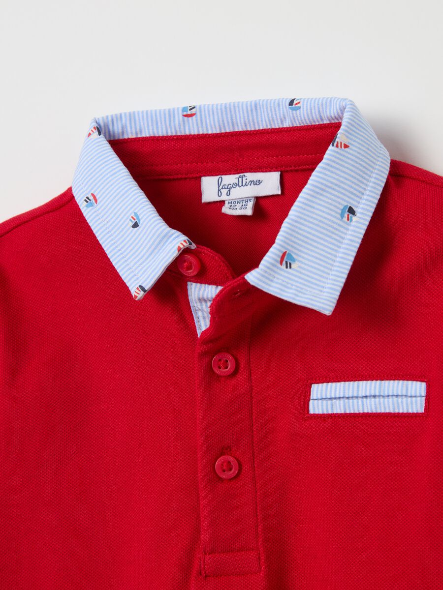 Long-sleeved polo shirt with striped details_2