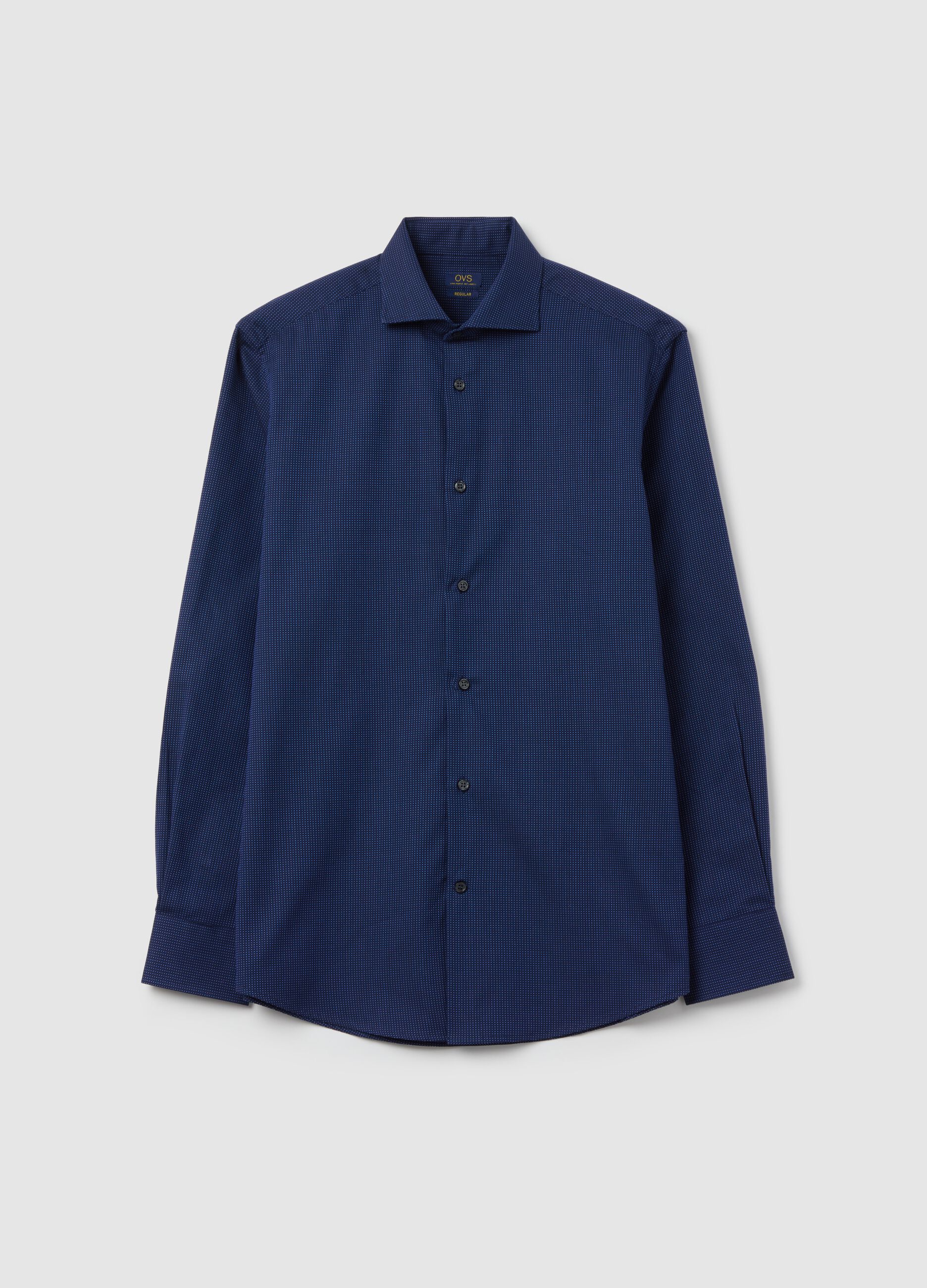 Regular-fit easy-iron shirt with micro pattern