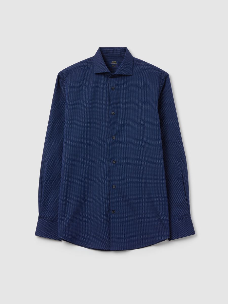 Regular-fit easy-iron shirt with micro pattern_4