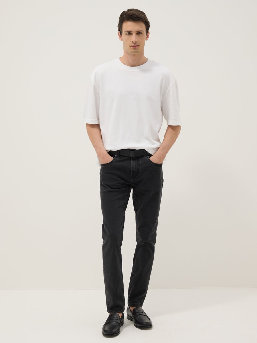 Black stretch cotton skinny-fit jeans_0