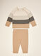 Beige pure cotton set with top and trousers_0