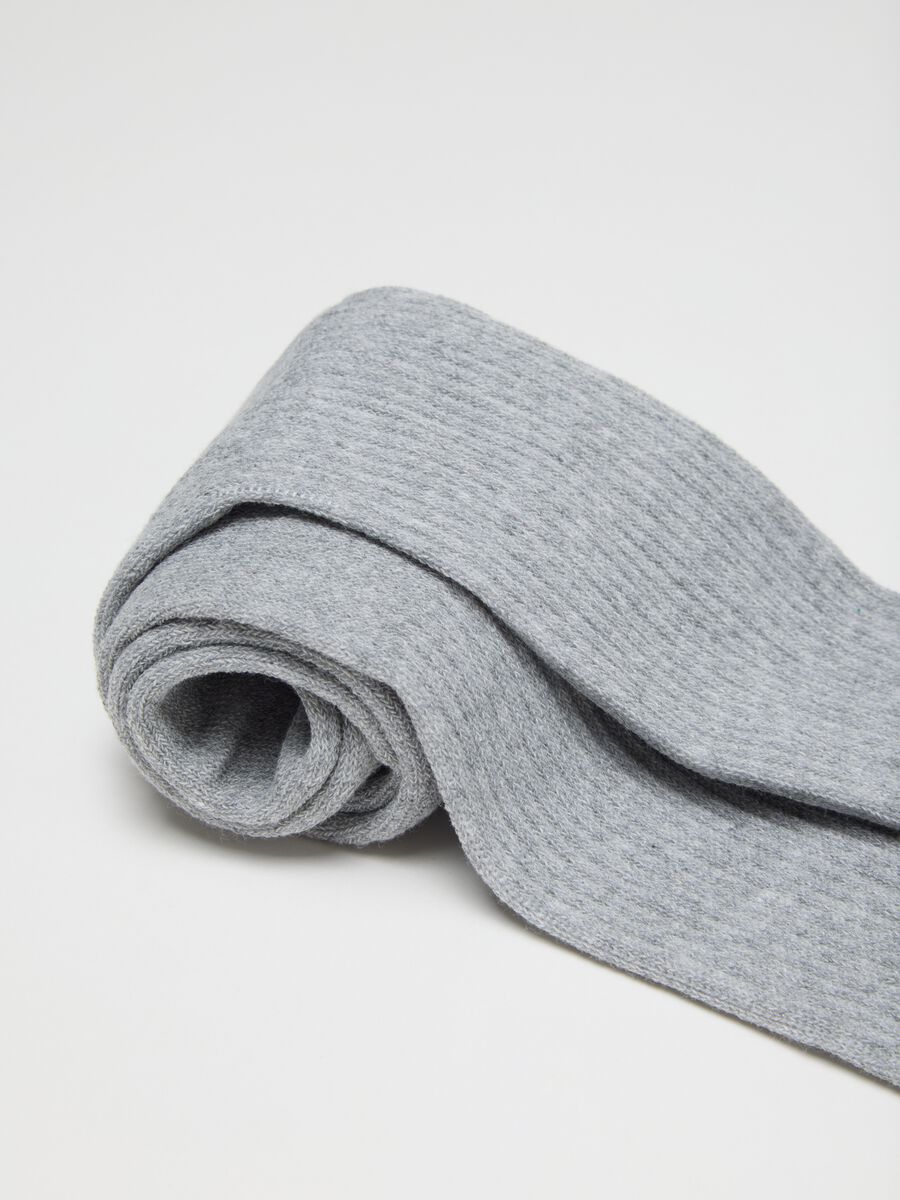 Set of long grey cotton-blend socks tripack_2