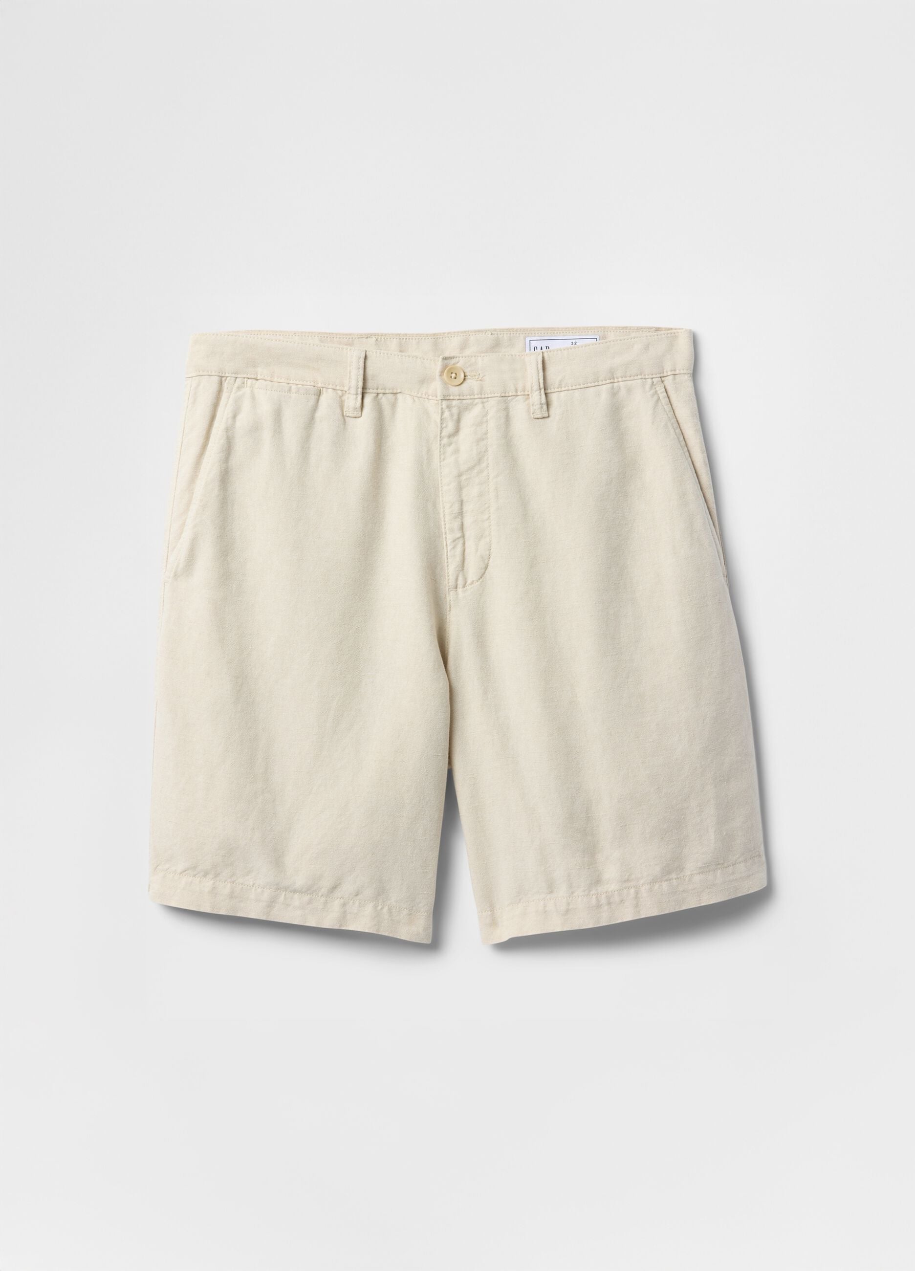 Beige Linen and Cotton Blend Shorts by Gap
