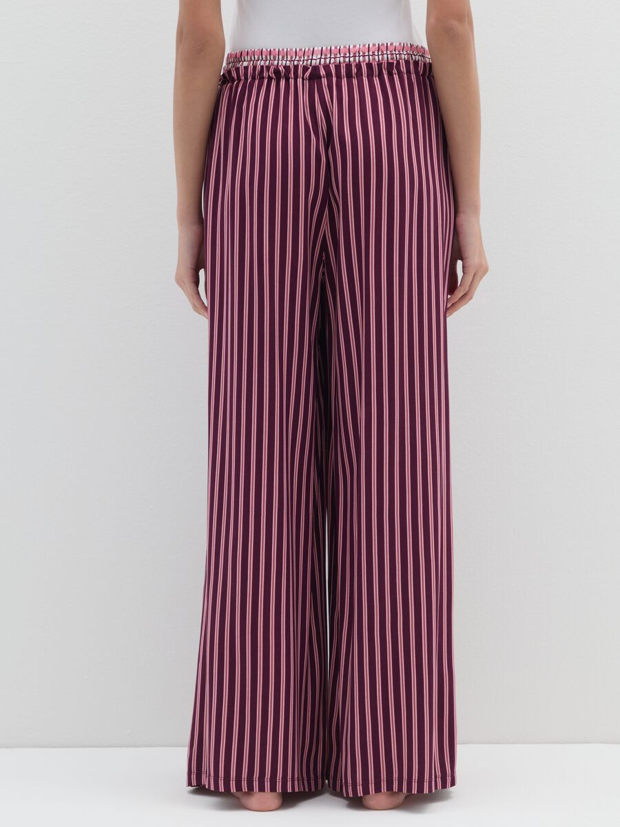 Pink striped pyjama trousers with elasticated waistband_2