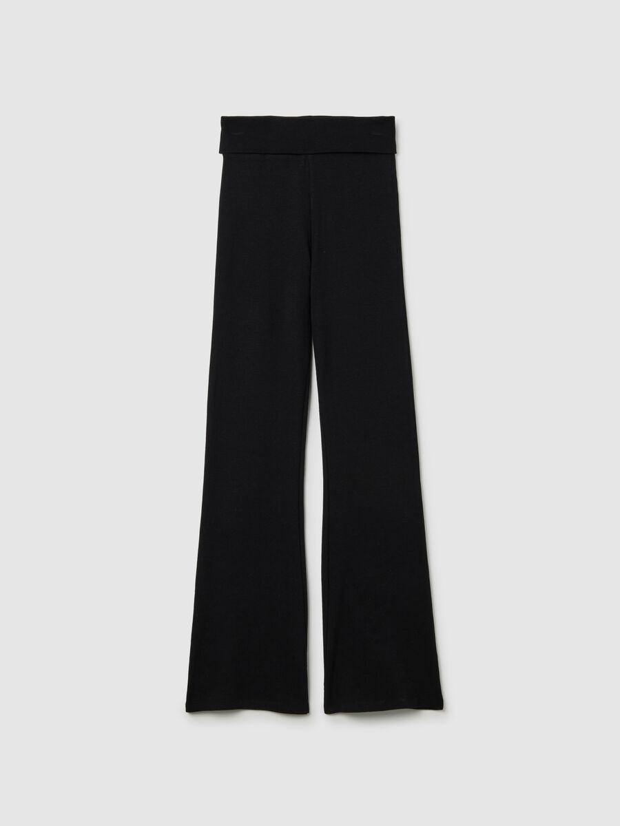 Stretch Black Flared Leggings_4