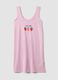 Pink pure cotton nightgown regular fit with strawberries_4