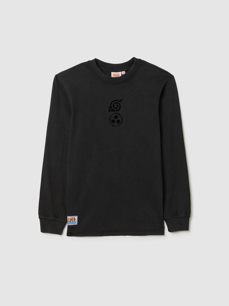 Maglia da ragazzo in puro cotone nero vestibilità over_3