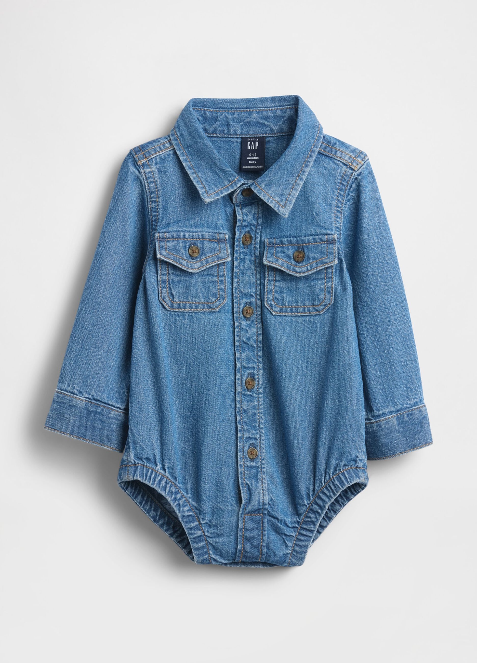 Denim bodysuit for babies