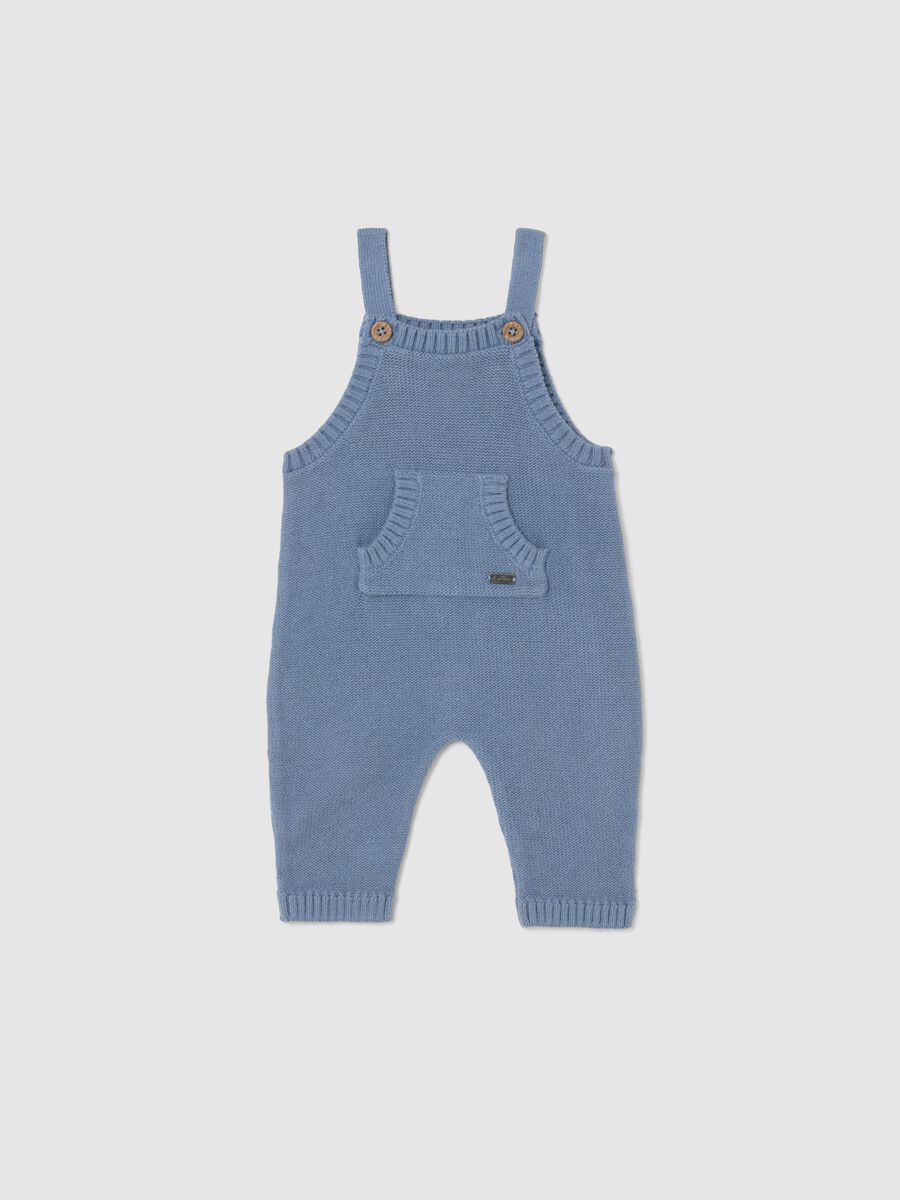 Baby Blue Dungarees in Pure Cotton Regular Fit_0