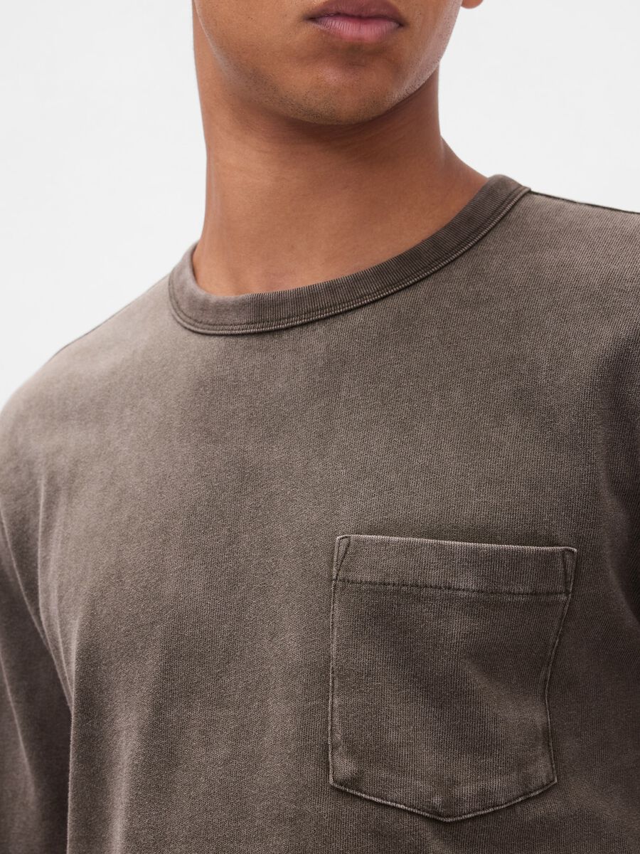 Brown long-sleeve cotton shirt_3