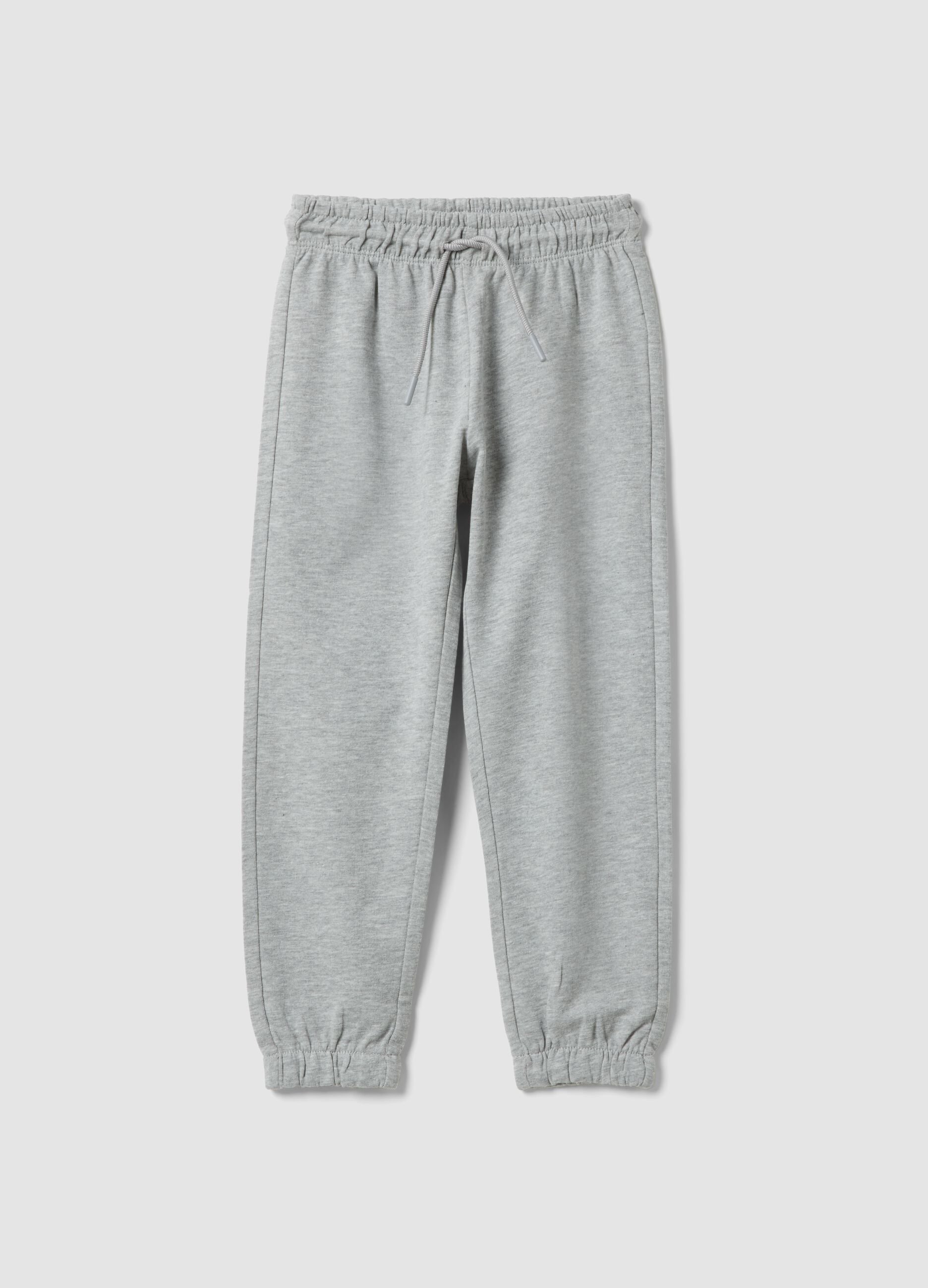 Children's grey jogger trousers in pure cotton regular fit