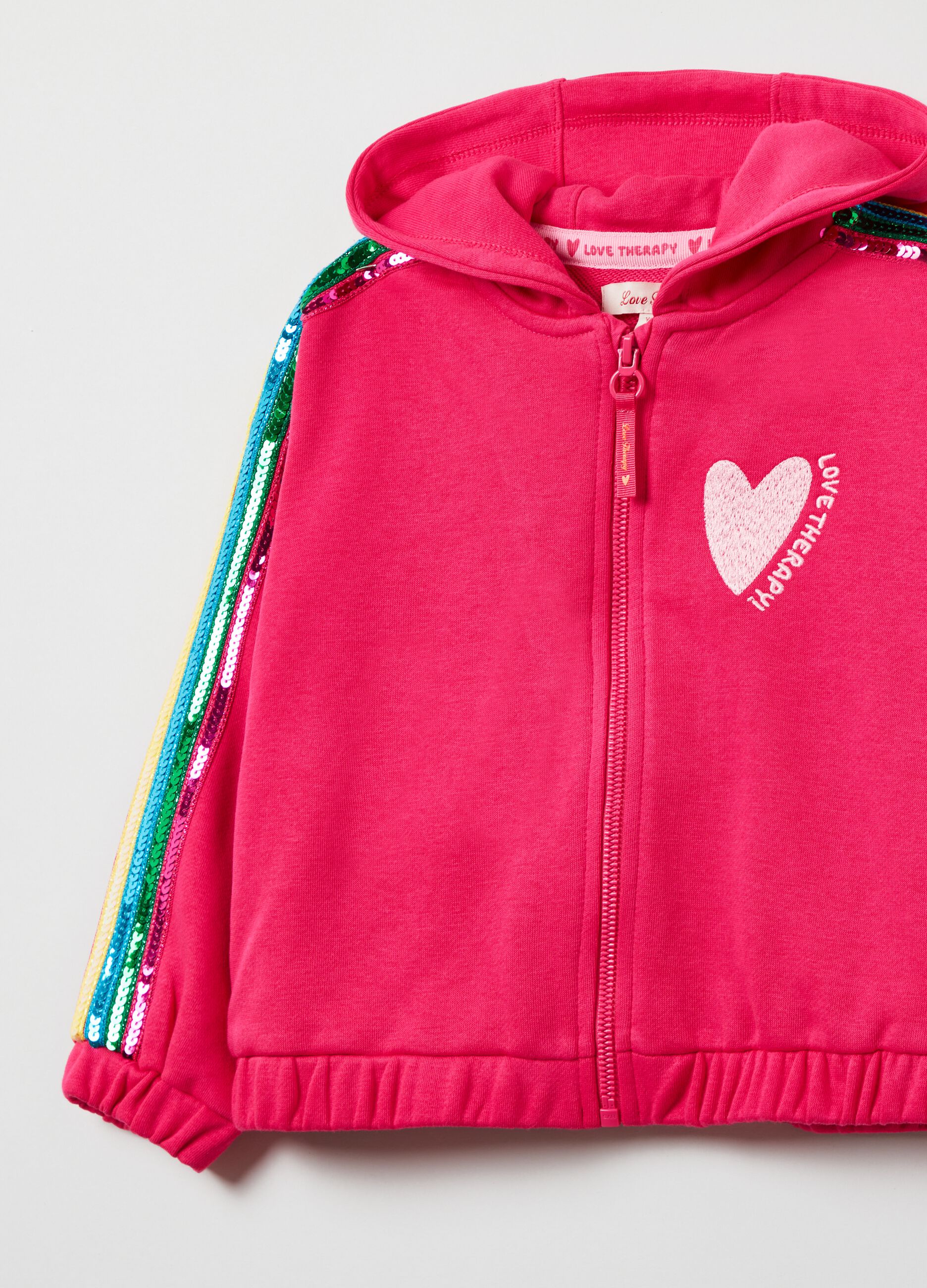 Full-zip con cappuccio e paillettes_2