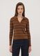 Brown viscose-blend polo-collar jumper, regular fit_2