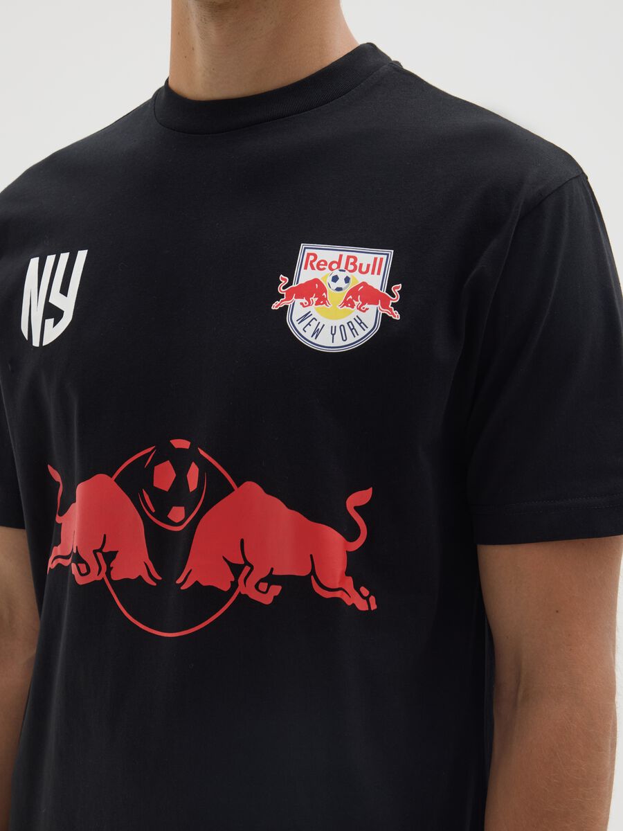 Black pure cotton T-shirt Red Bull New York_3