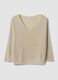 Beige viscose and linen blend knit_0