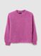 Purple crew neck sweater with oversized fit_0
