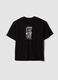 Boys&rsquo; black pure cotton oversized T-shirt with print_3