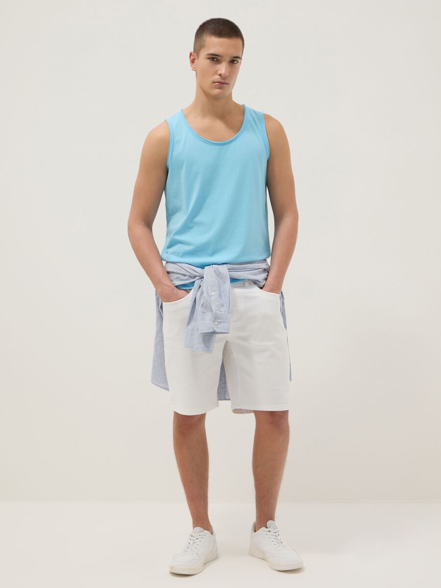 Light Blue Pure Cotton Vest Top_1