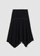 Black stretch skirt with asymmetric lace hem_4