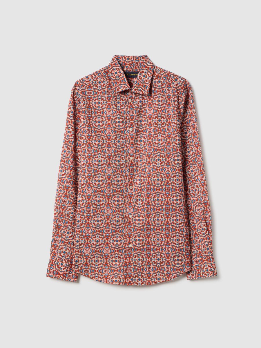 Multicolour pure cotton shirt regular fit with pattern_4