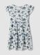 White pure cotton floral dress with ruffle sleeves_4
