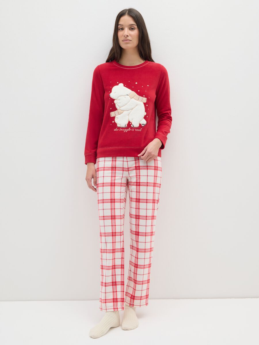 Multicolour plaid Christmas pyjamas regular fit with print_0