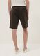 Brown cotton blend regular fit shorts_2