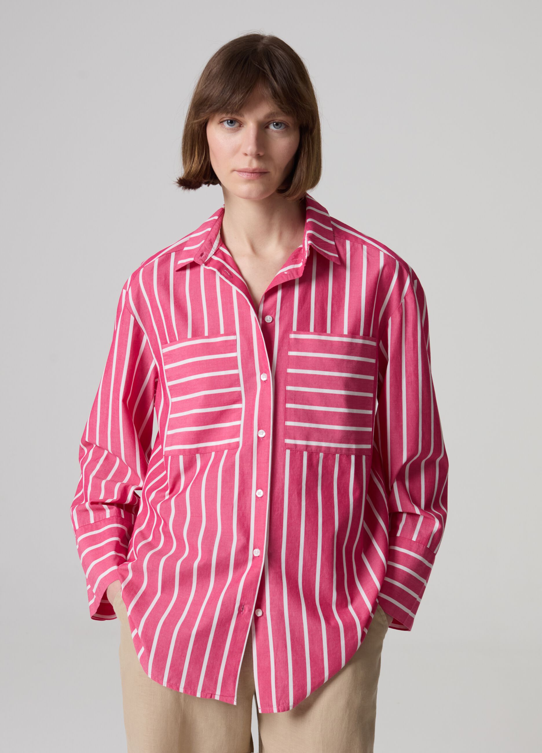 Striped shirt with pockets