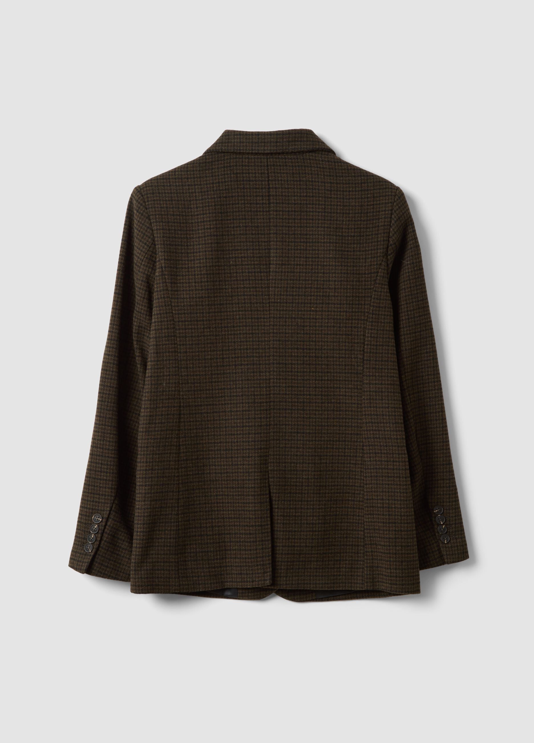 Brown wool-blend blazer with classic lapels