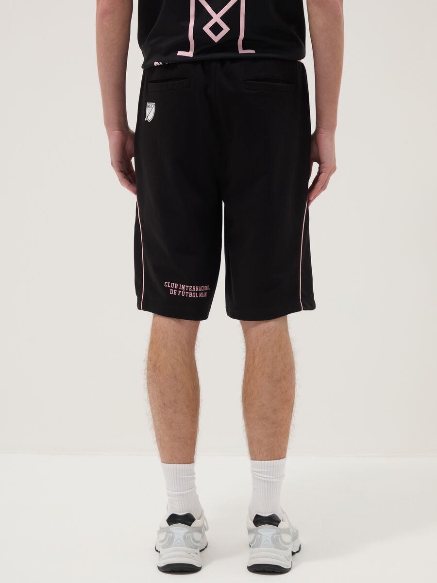 Black cotton-blend sports shorts, regular fit_2