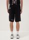 Black cotton-blend sports shorts, regular fit_2