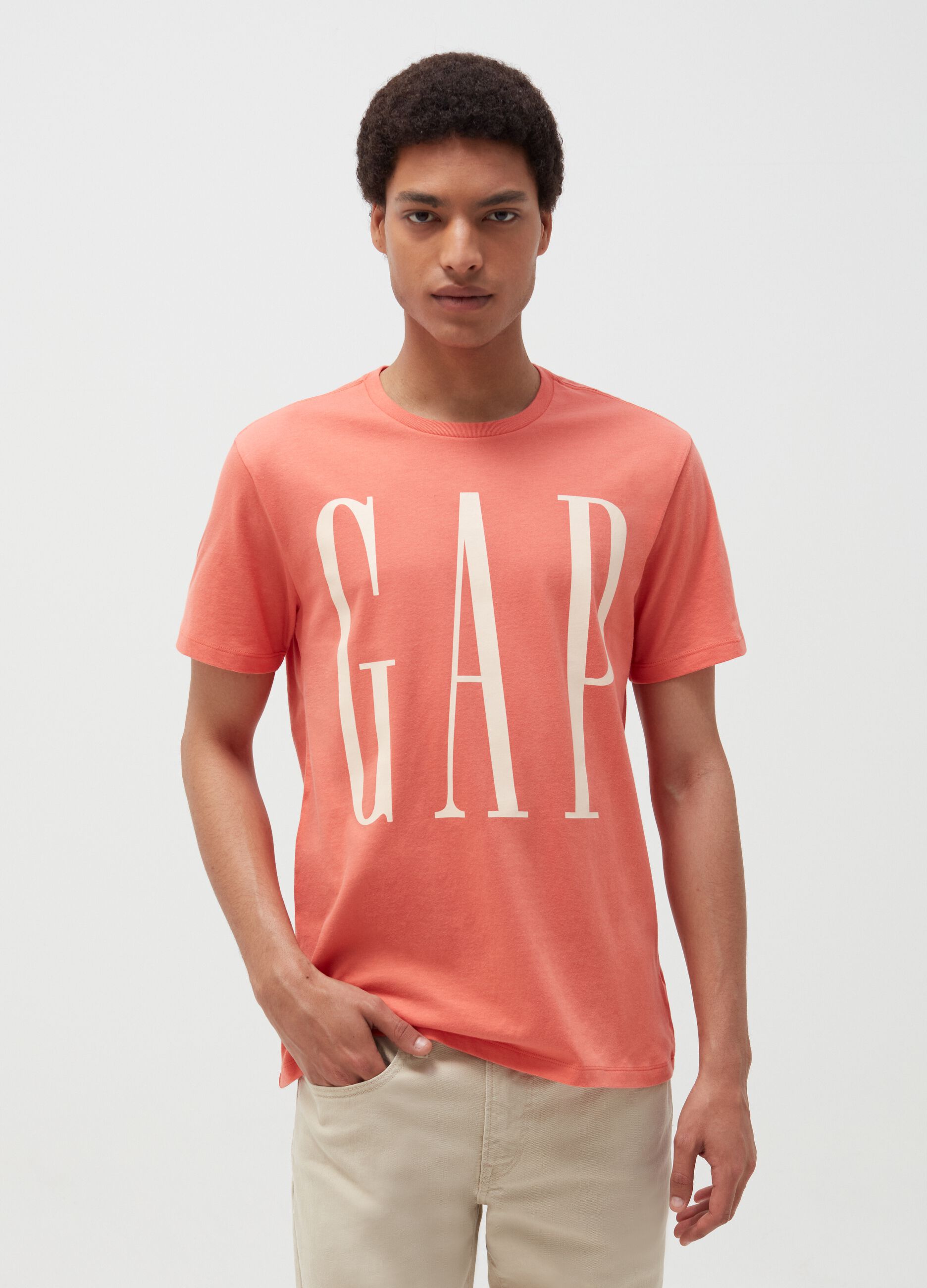 T-shirt in cotone stampa maxi logo