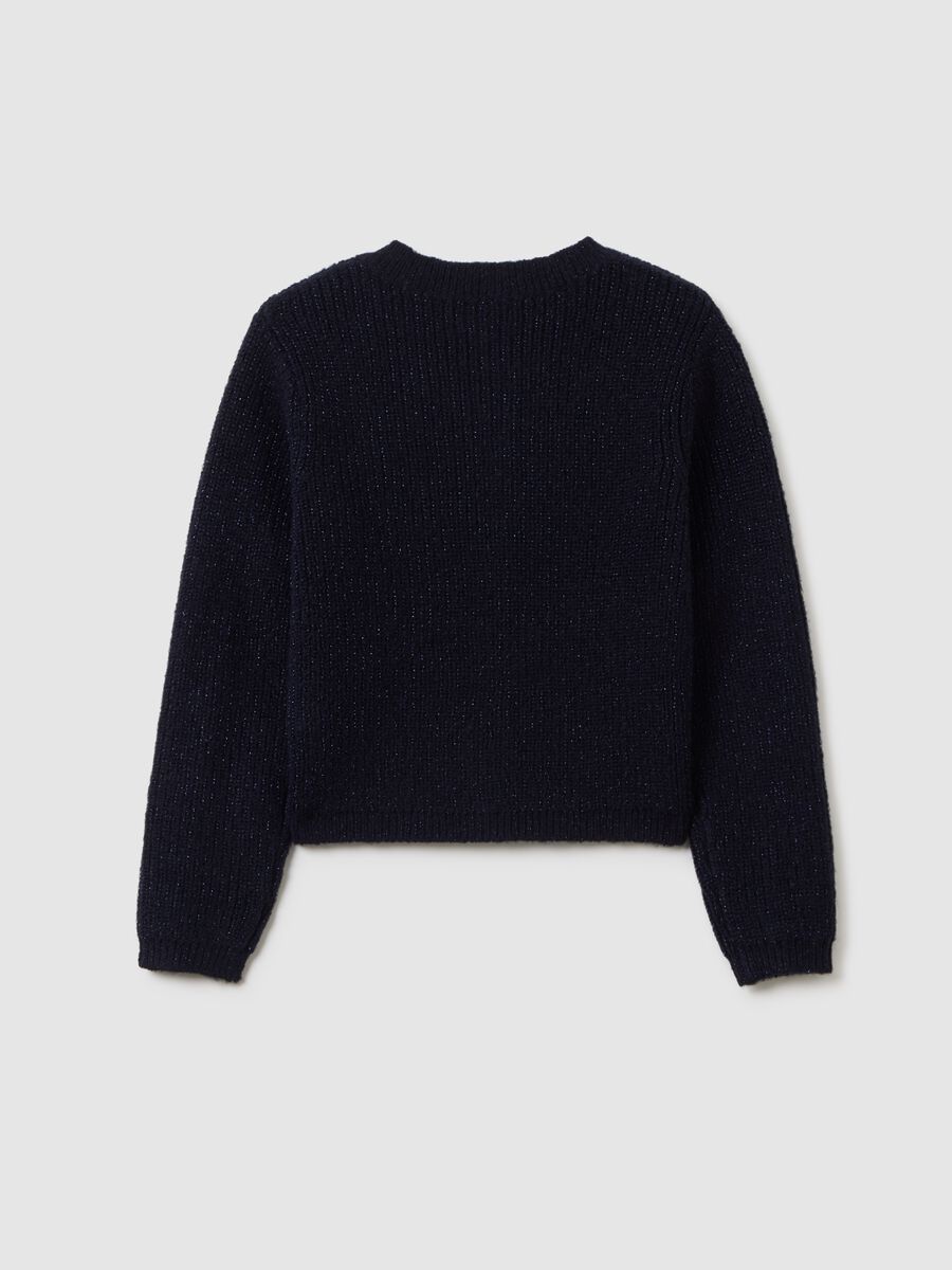 Girls' Blue Regular Fit Cardigan_1
