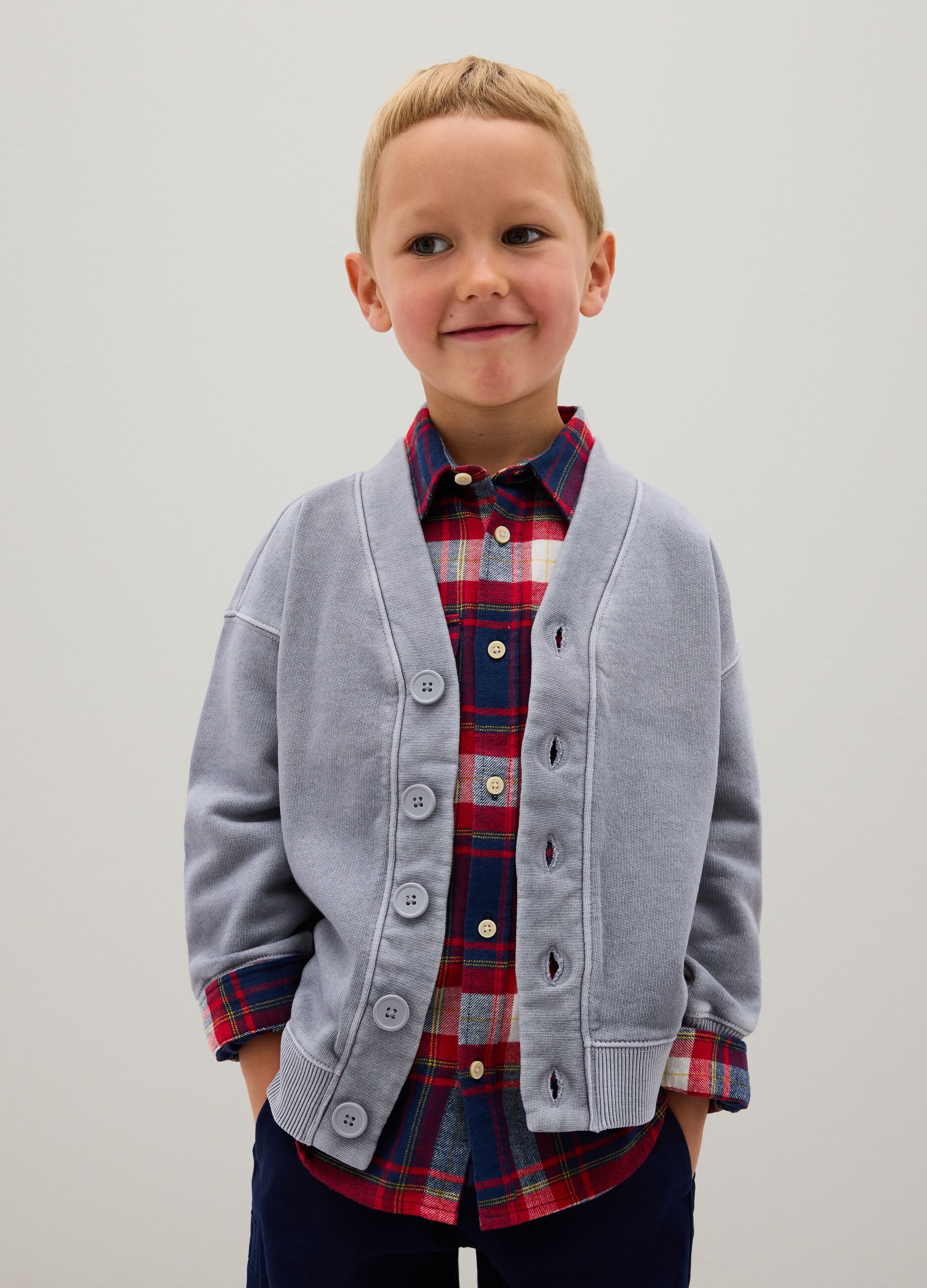 Grey regular fit pure cotton children's sweatshirt