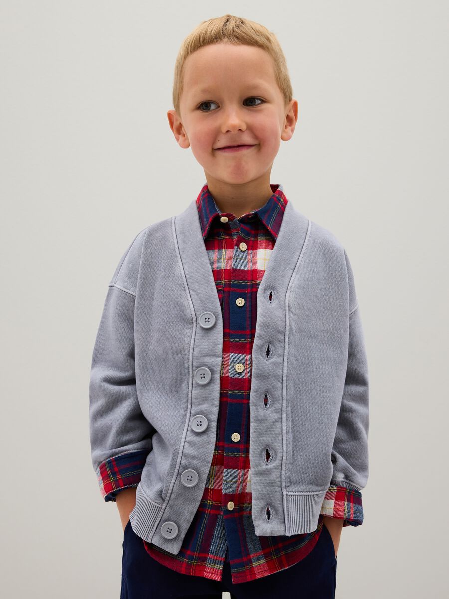 Grey regular fit pure cotton children's sweatshirt_0