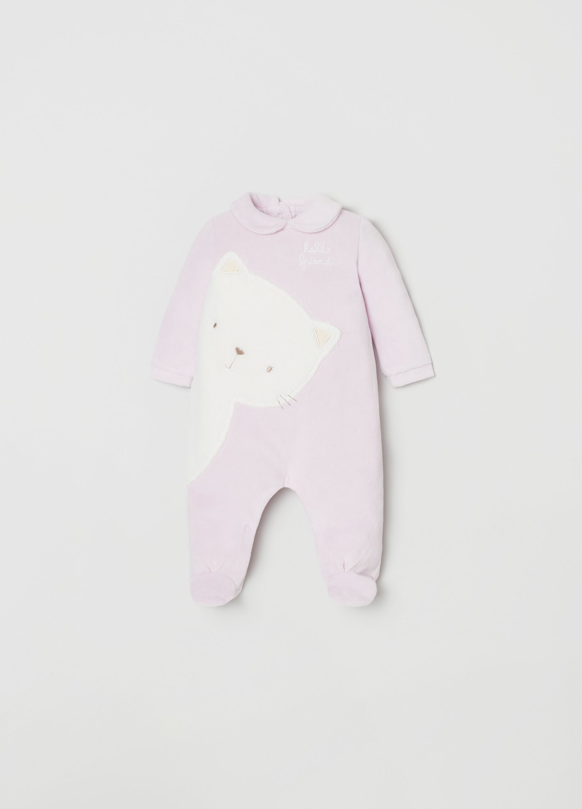 Tutina con piedini e patch gattino_0
