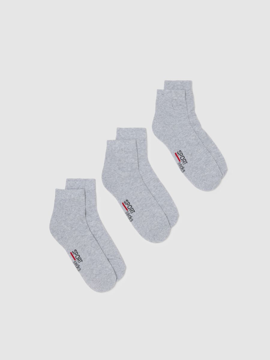 Grey Cotton Blend Sports Socks Set_0