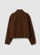 Brown stretch-fabric blazer with zip, oversized fit_2