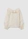 Blusa beige da bambina regular fit con motivo floreale_1