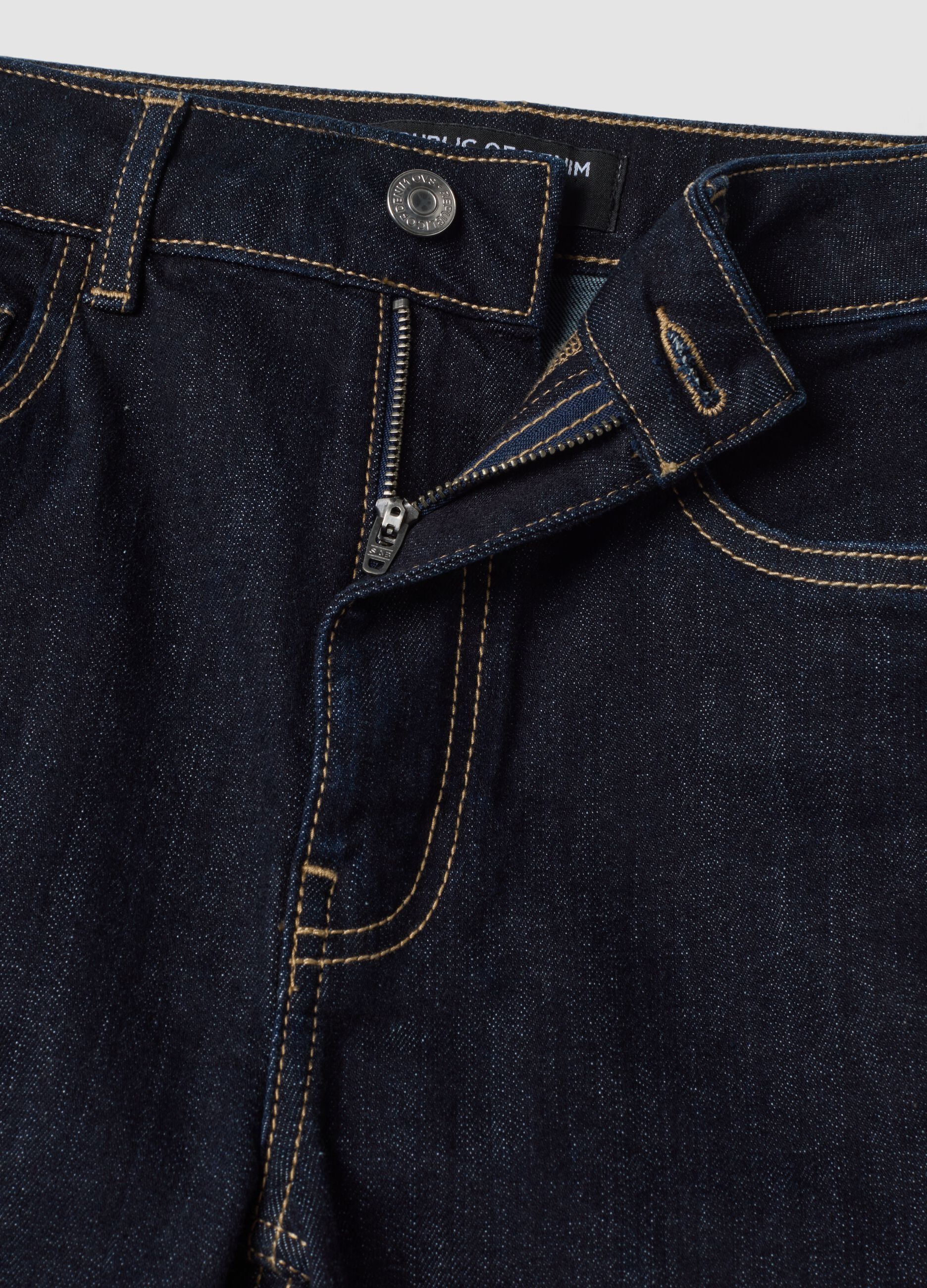 Blue slim-fit stretch cotton jeans
