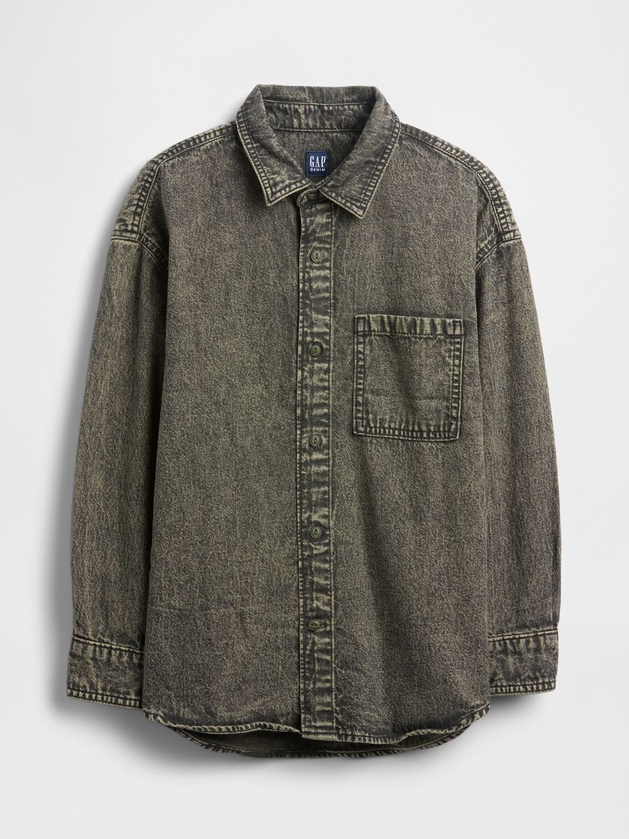 Camicia verde a maniche lunghe in cotone_3