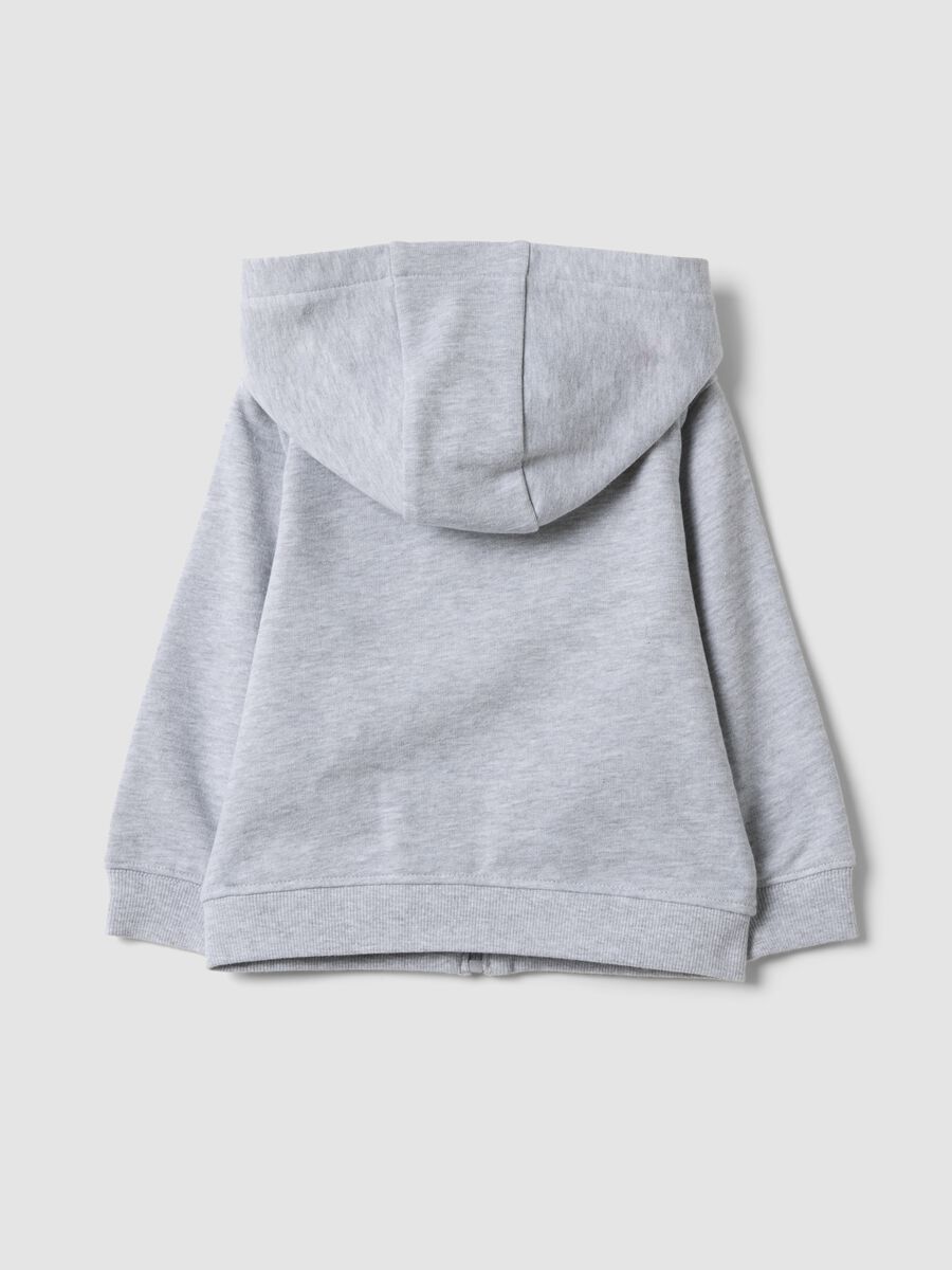 Felpa grigia con cappuccio in puro cotone organico regular fit per bimbo_1