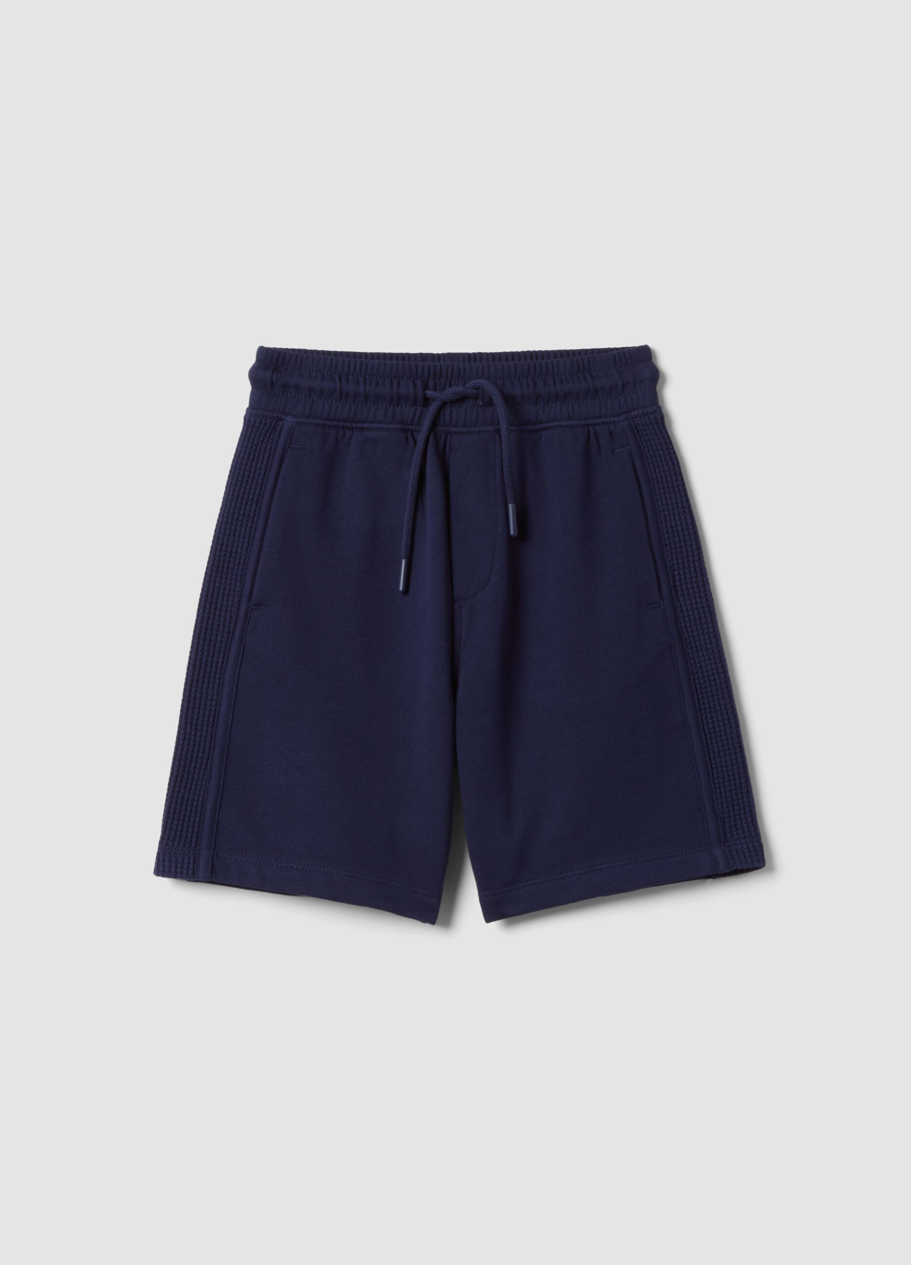 Blue pure cotton shorts with elasticated waistband