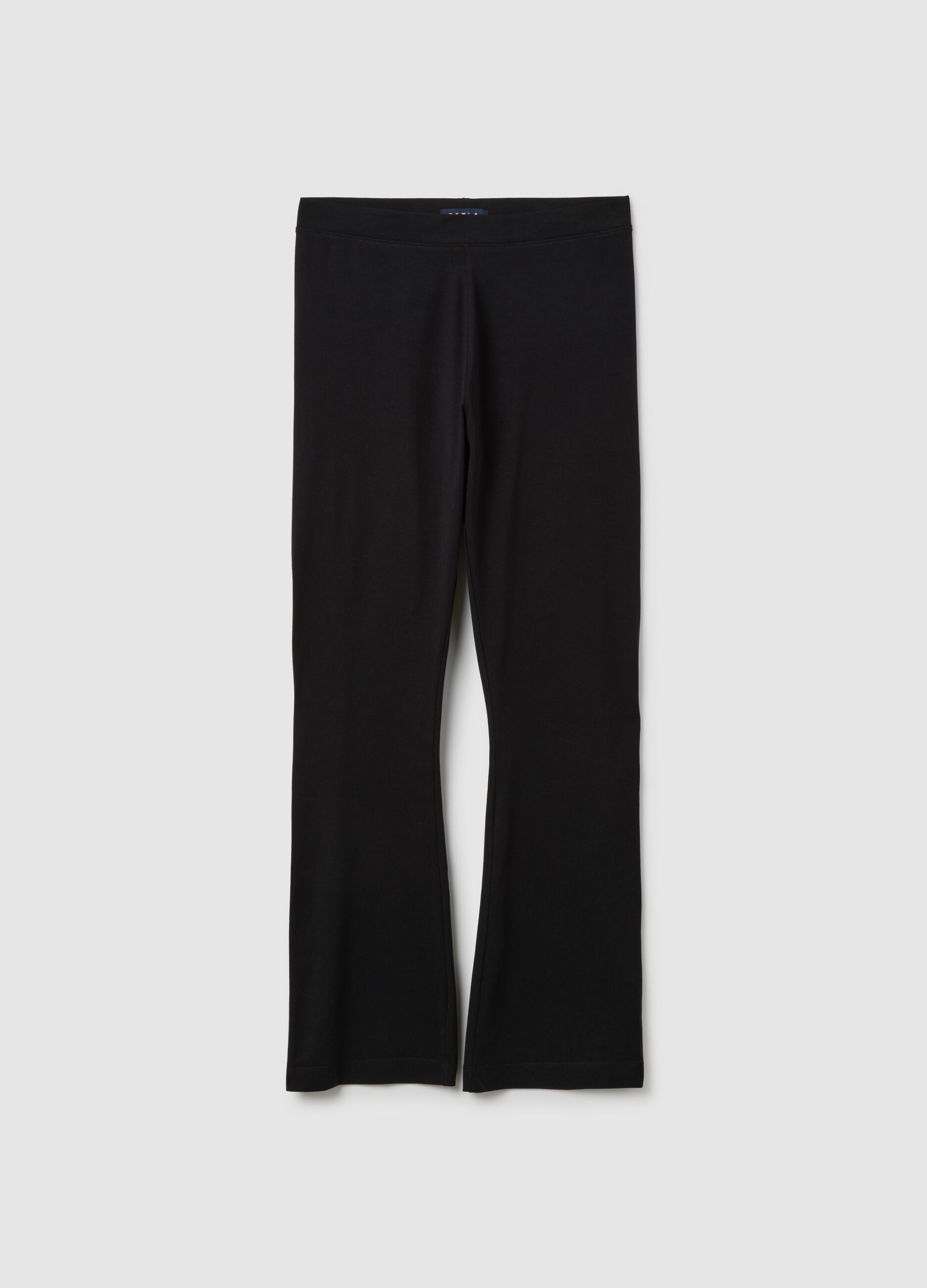Women's Black Stretch Cotton Trousers
