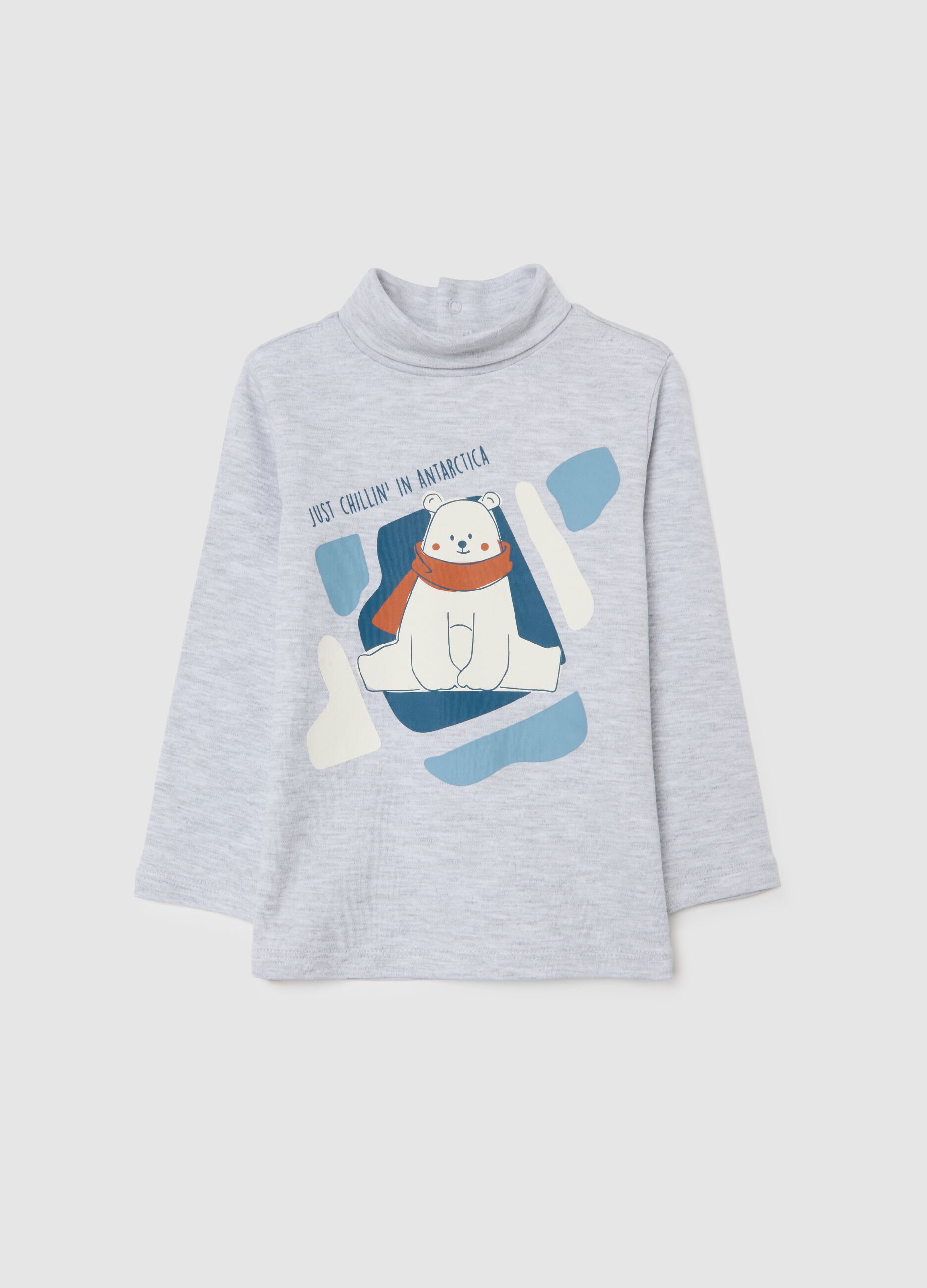 Grey cotton blend regular fit child's sweater