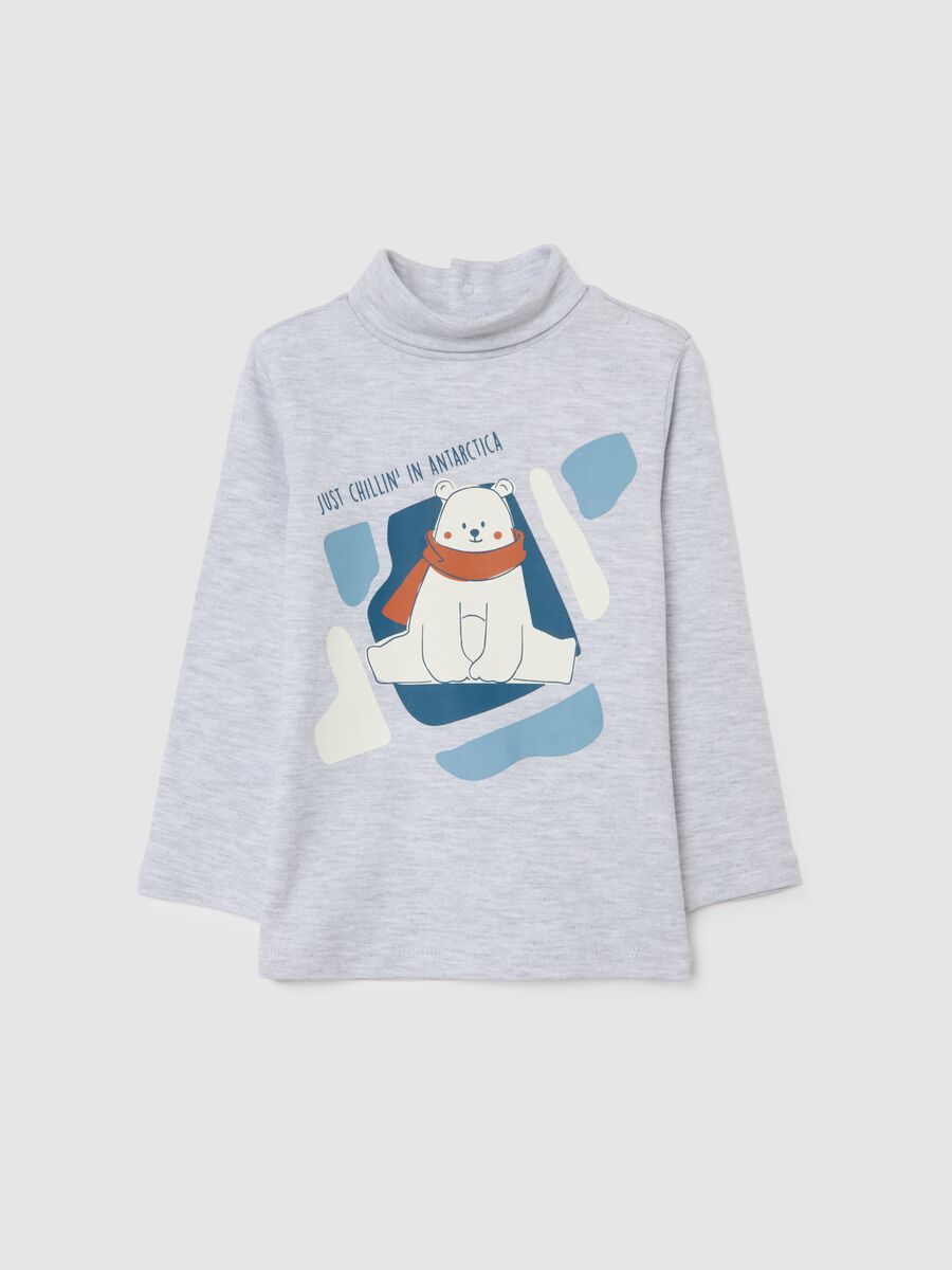 Maglia grigia da bimbo in misto cotone regular fit_0