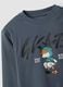 T-shirt over fit grigia in puro cotone con stampa skate per bambino_2
