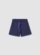 Girls' Regular Fit Blue Pure Cotton Shorts_0