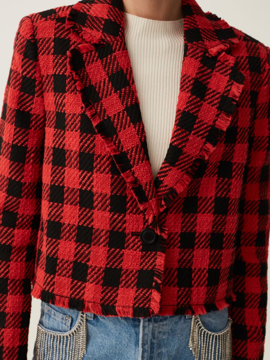 Blazer effetto tweed in fantasia check_3